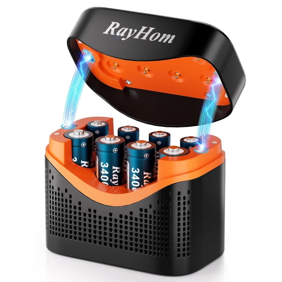 Baterías recargables RayHom Lithium 1.5V AAA 4 y AA 4 con cargador