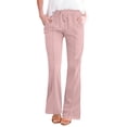 thumbnail image 6 of Lmueinov Women's 100% Cotton Flare Leg Pants Elastic High Waist Adjustable D string Casual Stretchy Wide Leg Trousers with Pockets, S-XXL, 6 of 6