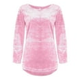 thumbnail image 2 of IMENGL Chandail à Col Rond en Peluche à Manches Longues Mince Mode pour Femmes, Rose G, Taille M-5TG, 2 of 5