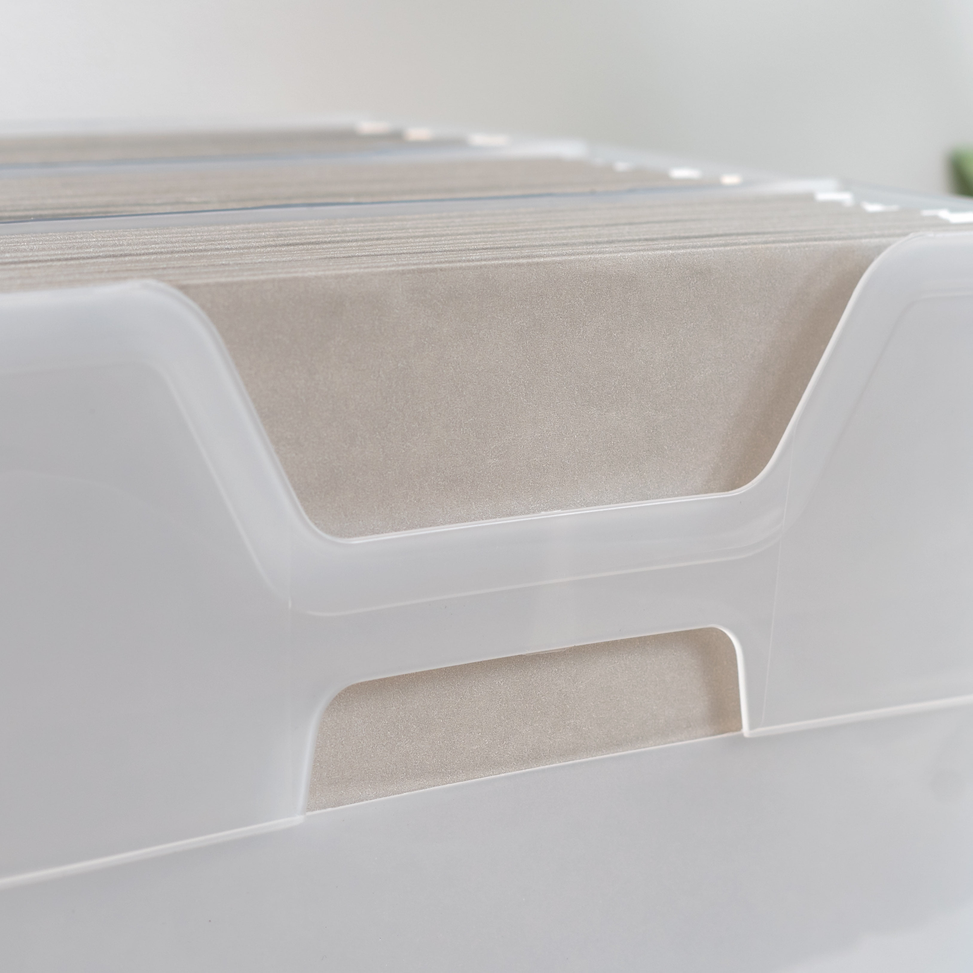 IRIS Small Portable Desktop File Box with Open Lid, Side Handles, Hanging File Folders, Tabs & Inserts, 6Pk