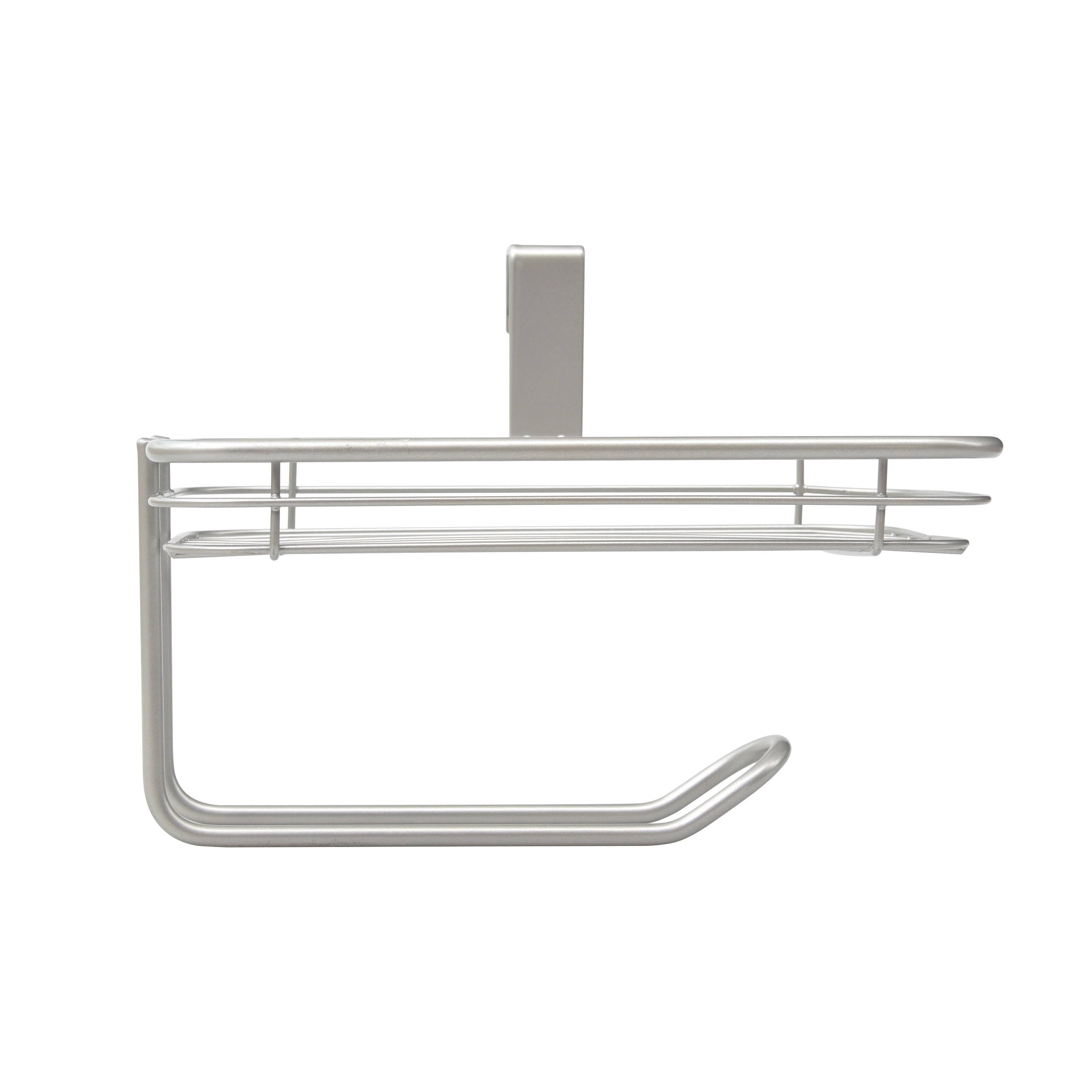 Mainstays Satin Nickel Over-the-Tank Toilet Paper Tissue & Wipes Holder