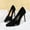 Black, variant on Women's Suede High Heel Party Pointed Toe Pumps
