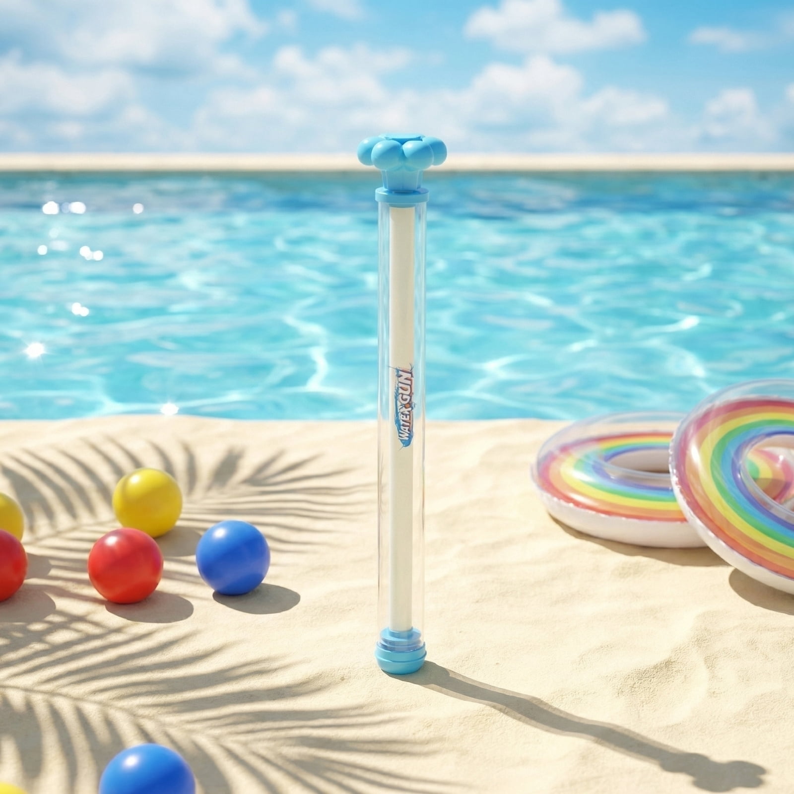 Fireworks Water Gun 17.71 in, Plastic Manual Pump High Pressure Water Gun for Adults, Summer Pool Party Beach Accessories (Yellow)