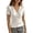 34Beige146, variant on Women Wrap V Neck T Shirt Side Ruched Slim Fitted Short Sleeve Stretch Casual Date Night Basic Tees Stylish Tops S