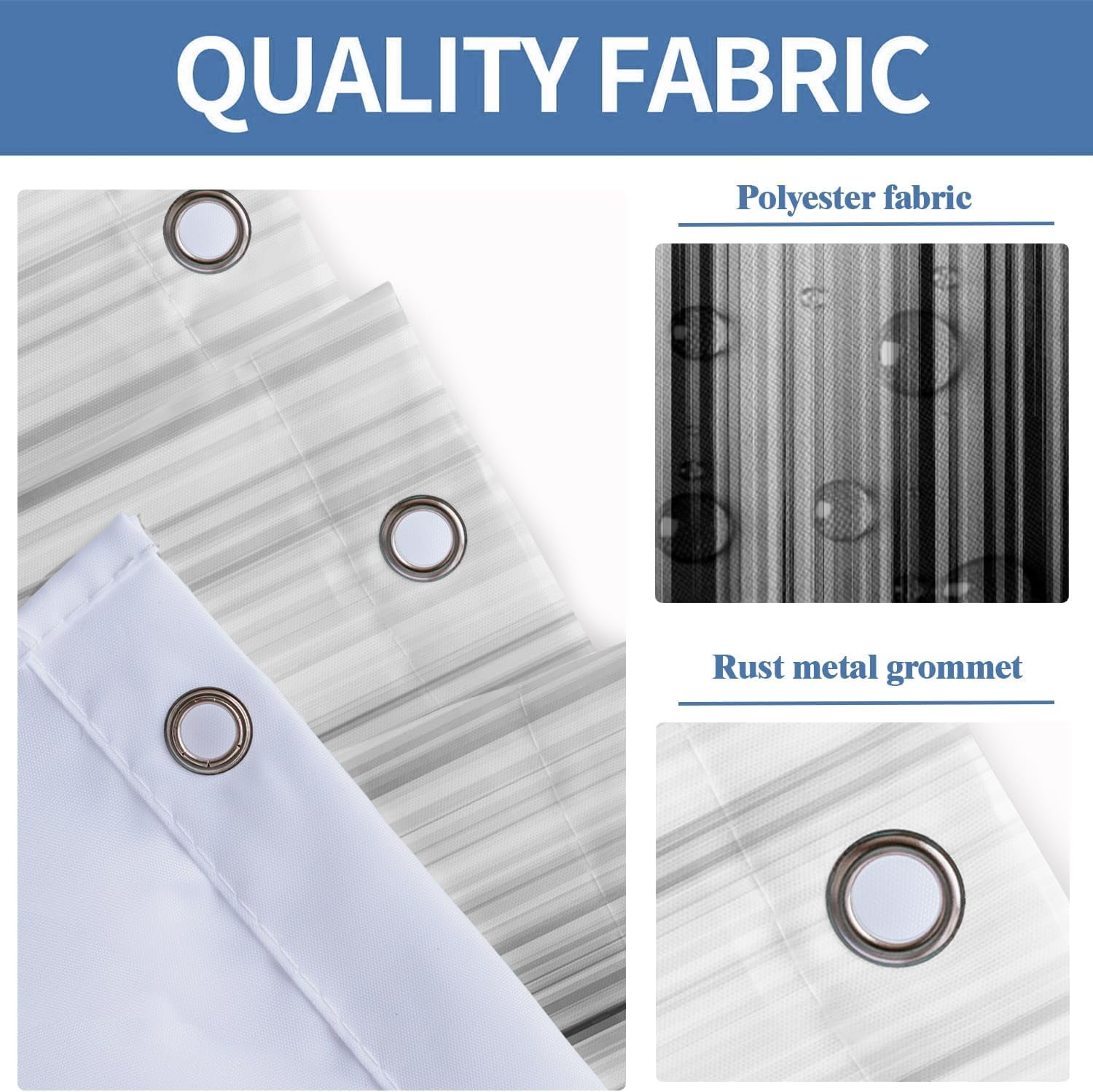 4 Piece Black and Grey Shower Curtain Set White Gray Silver Ombre Mens Cool Gothic Trendy 72Wx72L Curtains Decor with Non-Slip Rugs, Toilet Lid Cover and Bath Mat Bathroom Accessories