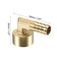 thumbnail image 3 of Unique Bargains 14mm Barbelé x G1/2 Femelle Filetage Laiton Tuyau Raccord Coude, 3 of 6