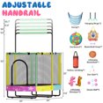 thumbnail image 3 of Baxluxe 60" Kids Trampoline 7-in-1, Elliptic Toddler Trampoline with Safety Enclosure Net, Height Adjustable Handrail & 500lbs Capacity, Mini Bouncer with Swing for Age 3-8, Stars, 3 of 9