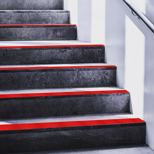 BEADCEST Frosted Surface Safety Tape Red PVC For Ramps 1Set