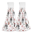 thumbnail image 2 of Cavalier King Charles Pattern Hand Towels 2 Pack Quick Dry Velvet Soft with Velcro Kitchen Bath 14x18in, 2 of 7