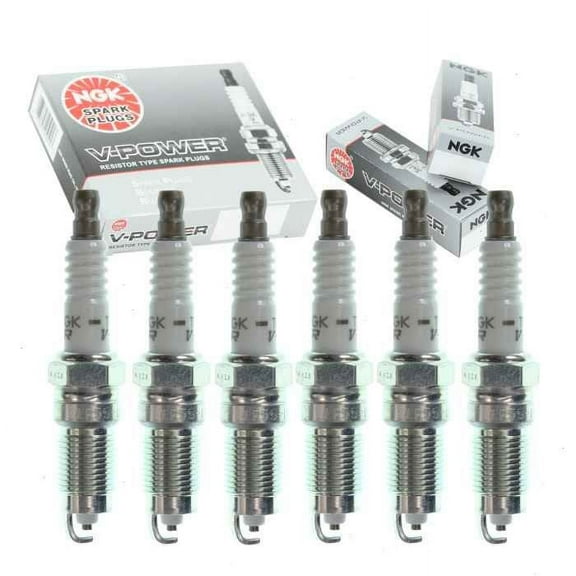 6 pc NGK V-Power Spark Plugs compatible with Ford Mustang 3.8L 4.0L V6 1985-2010