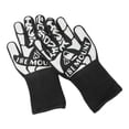 thumbnail image 2 of Guantes resistentes a altas temperaturas de 800  degreeC/1472  degreeF, aislamiento de llama, antiescaldado, ignífugos, antideslizantes, para horno, para rizador, Soledad  guantes de barbacoa, 2 of 10