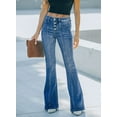 thumbnail image 4 of Chase Secret Blue Jeans for Women High Waist Stretch Button Fly Bell Bottoms Jeans Flare Denim Pants Size 6, 4 of 5