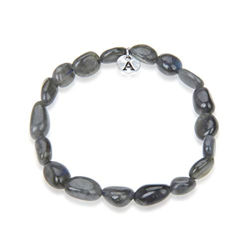 1pc Real Natural Dark Labradorite Gemstone Beaded Bracelet 7.5 inch Irregular Chakras Healing Crystal Rock Women Mom Gift GBX-D67