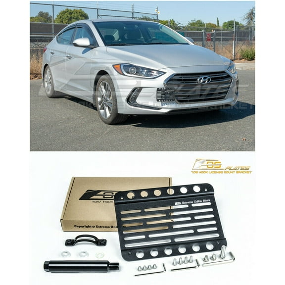 Replacement For 2017-2020 Volkswagen Tiguan | EOS Plate Version 1 Mid Sized Front Bumper Tow Hook License Plate Relocator Mount Bracket Tow-520