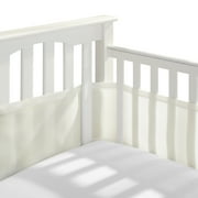 BreathableBaby Breathable Mesh Crib Liner – Classic Collection – Ecru – Fits Full-Size Four-Sided Slatted and Solid Back Cribs – Anti-Bumper