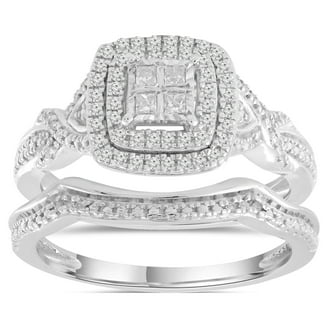 Forever Bride Sterling Silver 1/2 Carat Diamond Miracle Plated