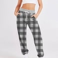 thumbnail image 2 of ShomPort Plaid Sweatpants for Women High Waisted Drawstring Pants Joggers Baggy Sport Workout Pants, 2 of 5