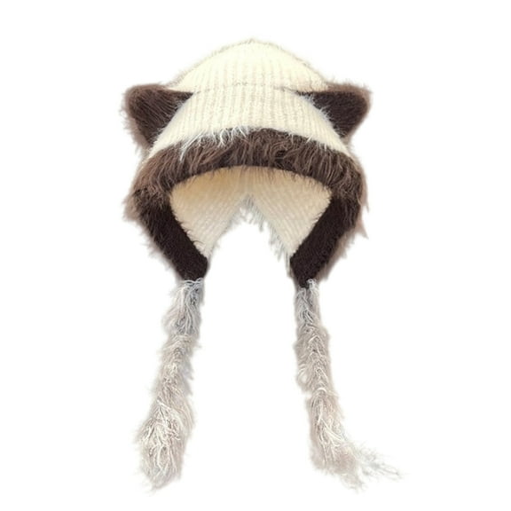 ROZYARD Popular Cats Ear Beanies Hat Knitted Ear Flap Thick and Warmth Comfortable for Cold Weather Accessory Headwear