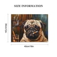 thumbnail image 3 of ONETECH Dog Smoking Cigar Bar Whimsical Humorous Animal Framed Art Wall Décor, 3 of 6