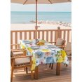 thumbnail image 2 of Outdoor Tablecloth with Umbrella Hole for Patio/Picnic/Party/Camping, Coastal Waterproof Table Cloth Rectangle Table Cover Washable, Summer Lemon Flower Shell Starfish Nautical (60"x 102"), 2 of 8