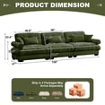 thumbnail image 4 of TUANLUO 130" Oversized Velvet Sofa, Upholstered 3-Seater Sofa Couch with Bolstered Armrests, Tufted Sofa for Living Room Office, Olive Green, 4 of 9