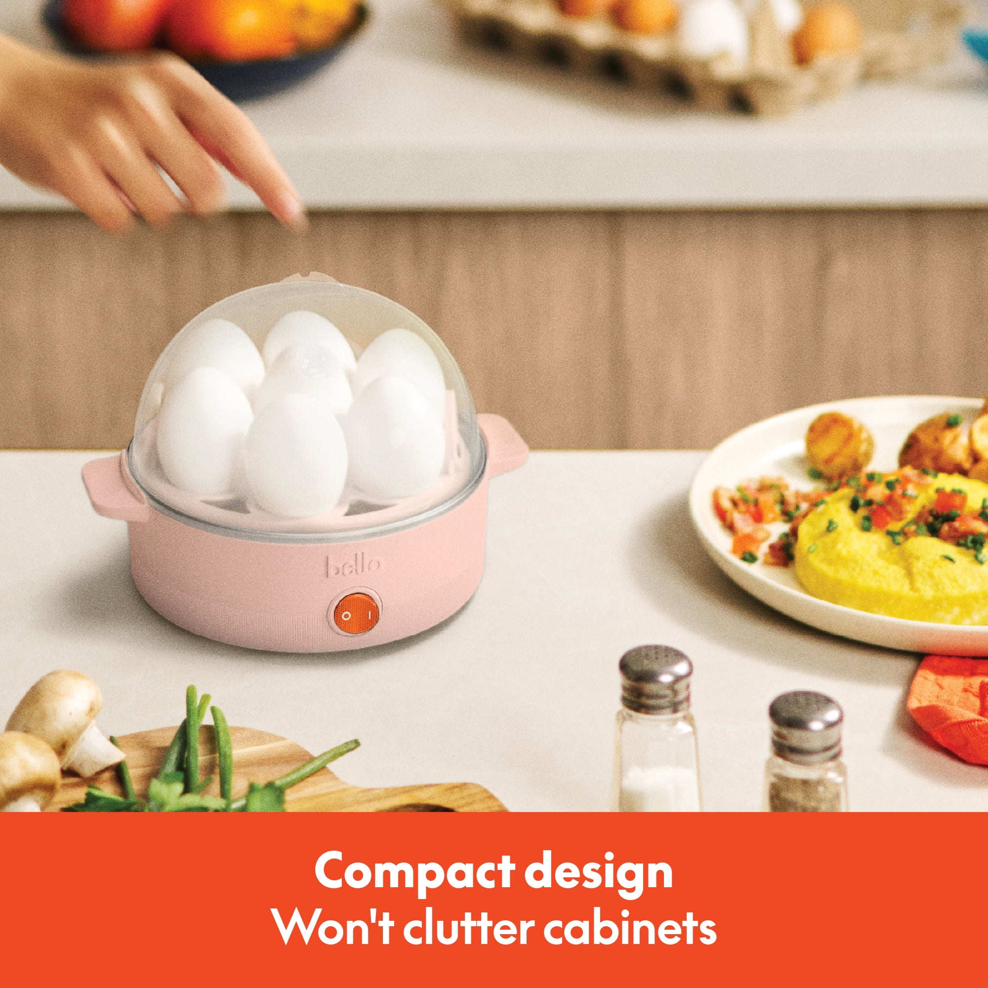 bella 7-Egg Electric Egg Cooker for Hard, Soft Boiled Eggs, Blossom