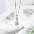 thumbnail image 4 of Gem Stone King 0.53 Ct Blue Tanzanite E-F Lab Grown Diamond 925 Silver and 10K Yellow Gold Spiral Pendant, 4 of 4