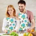 thumbnail image 3 of Pioneer Flower Floral Print Pattern Apron for Women and Men, Cotton Linen Waterproof with Pockets, Adjustable, 33x27 Inch for Kitchen, Gardening, BBQ, Salon, 3 of 6