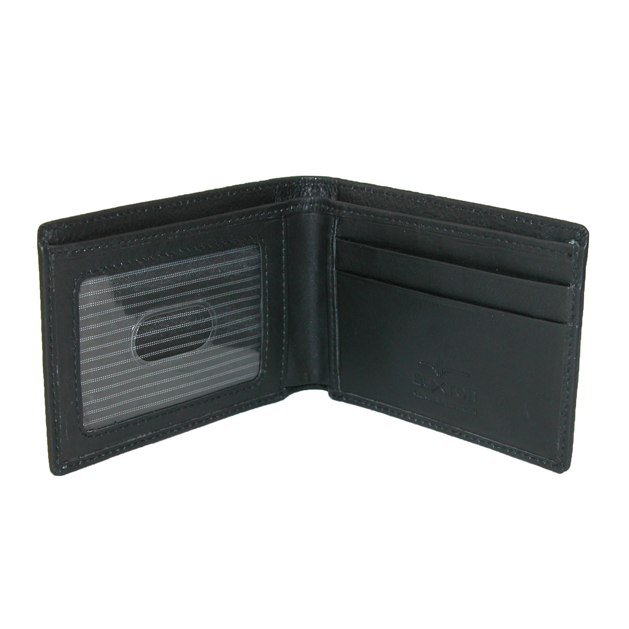 Buxton Men's Leather RFID Front Pocket Bifold Travel Wallet Walmart