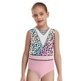 thumbnail image 4 of iiniim Kids Girls Patchwork Printed Dance Leotard Figure Skating Performance Costume Shiny Rhinestone Bodysuit Leopard 6, 4 of 7