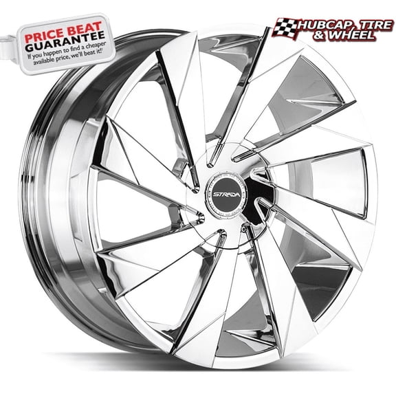Strada MOTO Chrome - 24X10-5x115 Bolt Pattern, 15 Offset