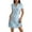 Light Blue, variant on Plus Size Women's V Neck Lapel Button Down Flowy Long Sleeve Tunic Dress - Casual Party Vacation Outfit for Spring Fall - XL-5XL Sizes