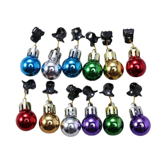 24PCS Clip Beard Shine Christmas Ball Christmas Decorations Beard Ornaments Christmas Beard Santa Claus Beard Clips Random Style