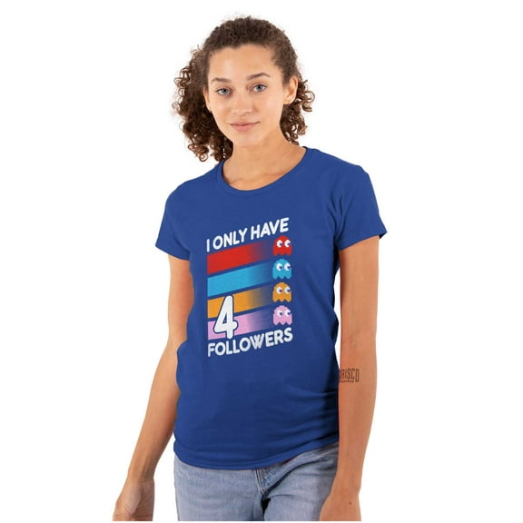 PACMAN 4 Followers Social Media Joke Women's T Shirt Ladies Tee Brisco Brands S