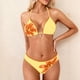 thumbnail image 1 of Trajes de baño Amzcrzy Tankini para mujer, bikini de , bikini de moda para mujer, bikini de dos piezas con estampado de flores, traje de baño deportivo ajustado de dos piezas, amarillo, L, 1 of 9