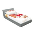 thumbnail image 2 of Ambesonne Cartoon Fitted Sheet & Pillow Sham Set, Bunny, Twin, Yellow White Red, 2 of 2