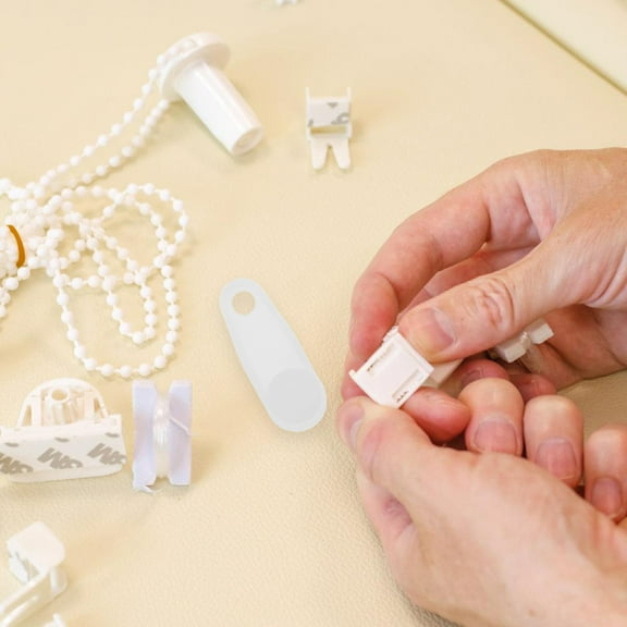 ADDHAT Curtain Rail Track Hooks Slider 100Pcs Round White Plastic for RVs and Living Rooms Easy Curtain Hanging