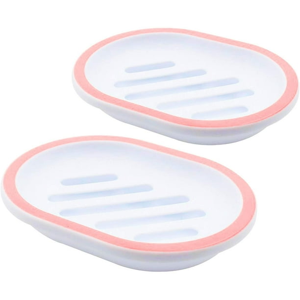 2Pack Soap Dish With Drain, Soap Holder, Soap Saver, Easy Cleaning, Dry, Stop Mushy Soap