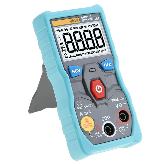 True RMS Multimètre, Testeur de Tension Auto, Maintien des Données, Rétroéclairage, Lampe de Poche avec NCV, pour Test de Continuité