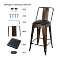 thumbnail image 5 of Leejay Coffee 24 inch High Back Counter Height Metal Barstool with Vegan Leather Seat, Set of 6, 5 of 5