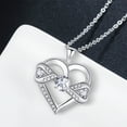 thumbnail image 2 of 18k White Gold over Sterling Silver Pure Brillance Round Cut Cubic Zirconia Infinity Pendant Necklace for Women, 2 of 6