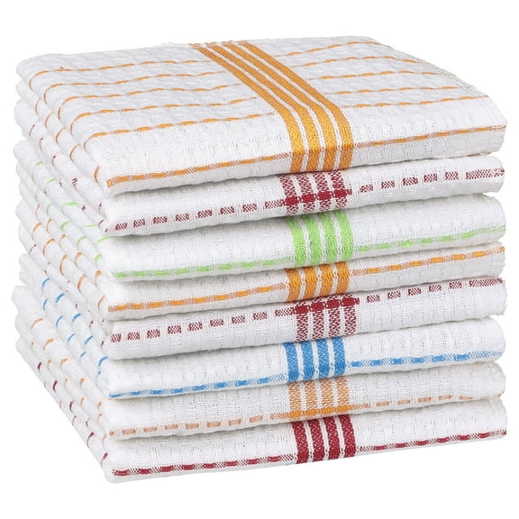 REGALWOVEN Reuseable Cleaning Cloths, Super Absorbent Cotton Cleaning Rags 12" x 12" Multi 8 Pack