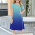 thumbnail image 2 of Teen Girls Dresses Short Sleeve Gradient Dress Casual Summer A-Line Sundress for Kids Soft & Breathable Fabric Ages 4-12 ,Sie:160, 2 of 7