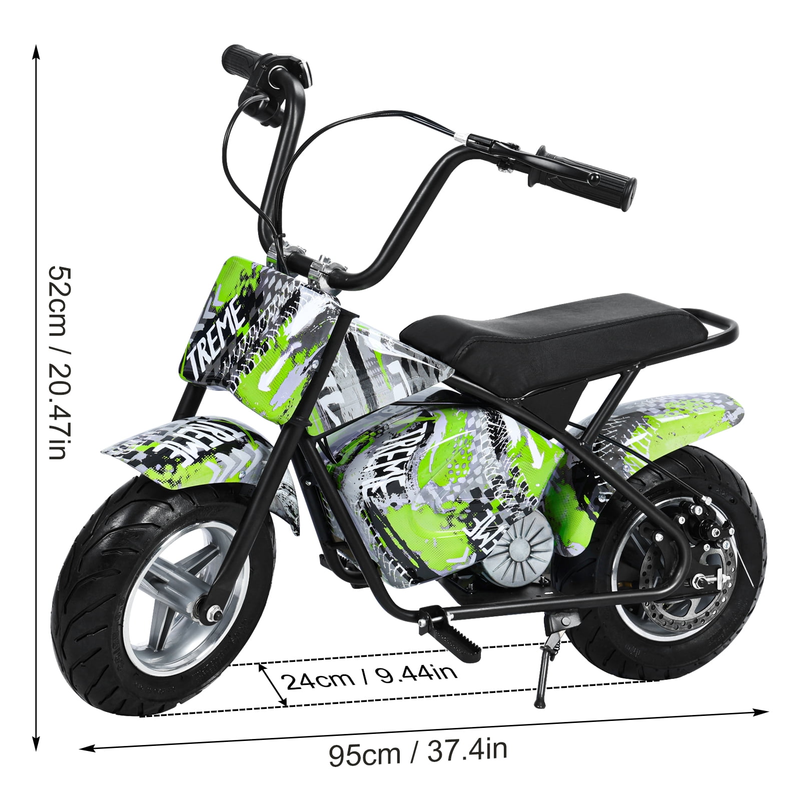 AQCW Electric Dirt Bike for Kids 8-14,24V 250W Off-Road Bike Motocross,Powerful Motorcycle for Kids,with 13.67MPH Fast Speed,Rubber Tires,Twist Grip Throttle Green