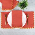 thumbnail image 2 of FINGERCRAFT Cloth Napkins, Everyday Use Scallop Design, Natural Cotton Napkin Set of 6, 20x20 inch Rust/Gold, 2 of 6