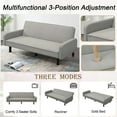 thumbnail image 4 of Aukfa 78" Futon Sofa Bed Upholstered 3 Seat Couch for Home Office, Flannel, Gray, 4 of 18