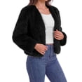 thumbnail image 2 of Sundazz Women's Winter Faux Fur Coats Cropped Fuzzy Jacket Warm Open Front Outerwear Fashion Clothing, 2 of 9