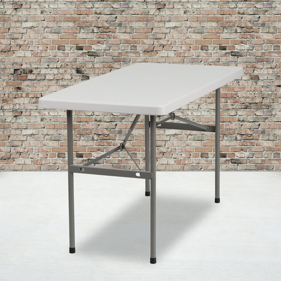 Flash Furniture 4-Foot Granite White Plastic Folding Table