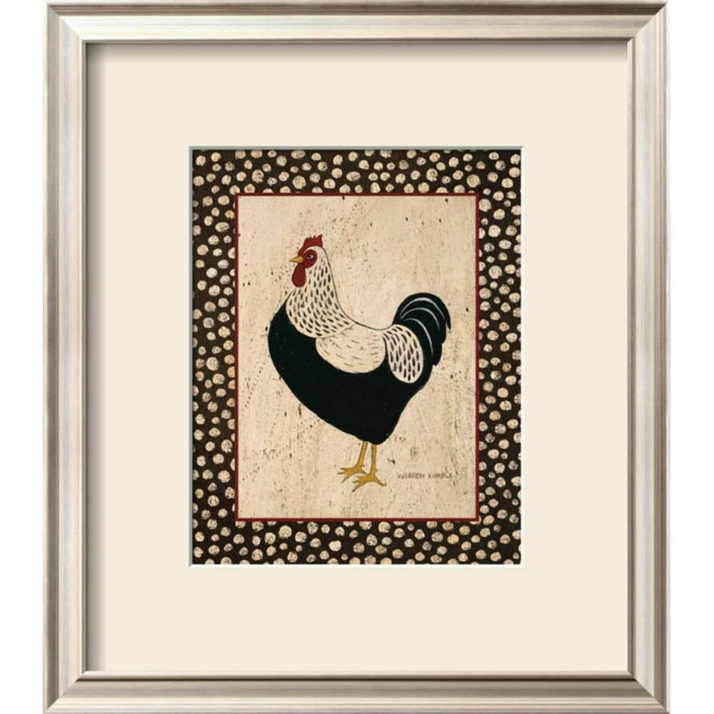 Whiteback Chicken Framed Art Print Wall Art By Warren Kimble 14x16