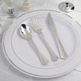 thumbnail image 3 of Balsa Circle 24 Pieces Silver Disposable Plastic Set Spoons Forks Knives Silverware, 3 of 4